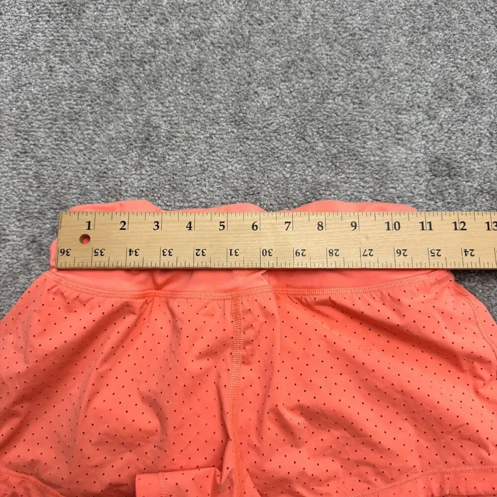 Lululemon Hotty Hot Running Shorts Women 4 Orange Perforated Athletic Active Run